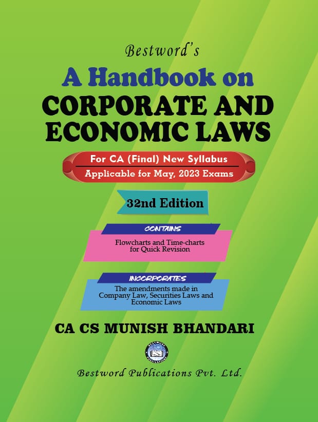 bestword's-a-handbook-on-corporate-and-economic-laws---by-ca-cs-munish-bhandari---32nd-edition---for-ca-(final)-may,-2023-exams-(new-syllabus)